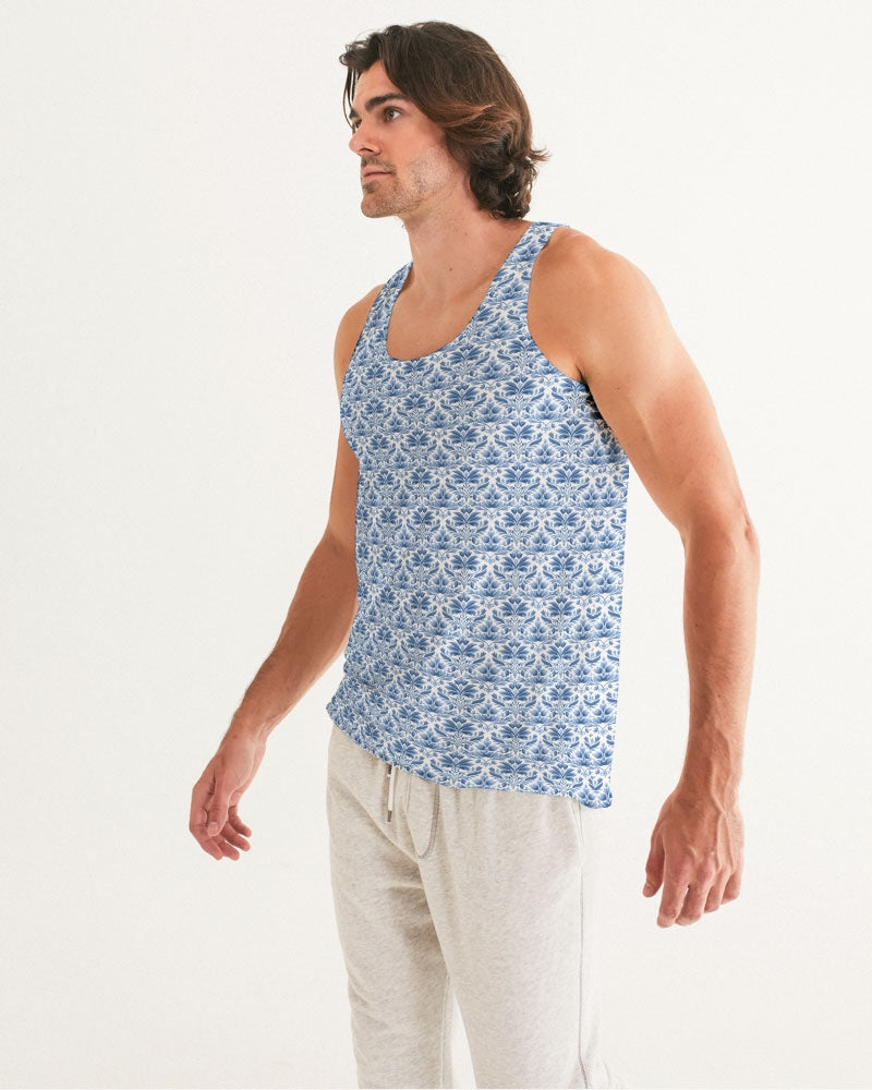 light blue Royal patten  Men's All-Over Print Tank