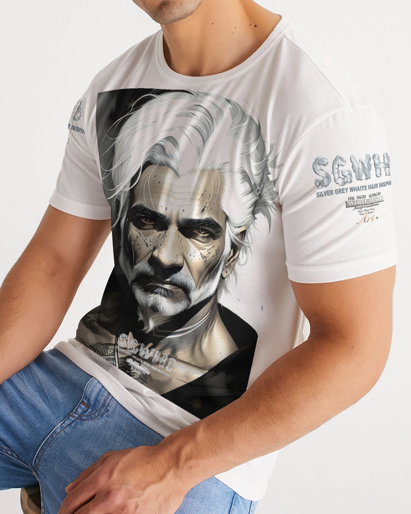 Handsome Silver grey Indian ink Portrait Men's All-Over Print Tee