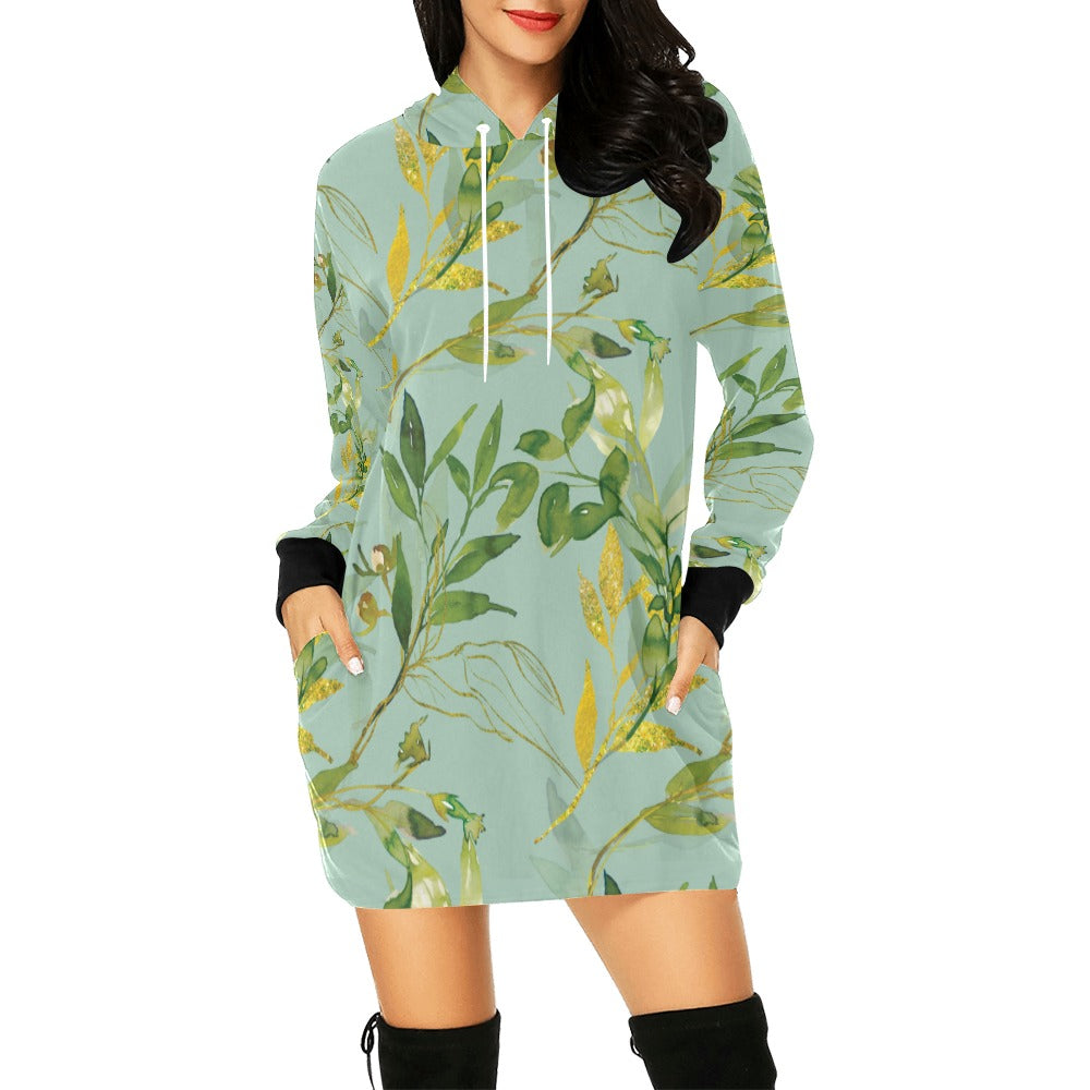 Women's All Over Print Hoodie Mini Dress (H27)