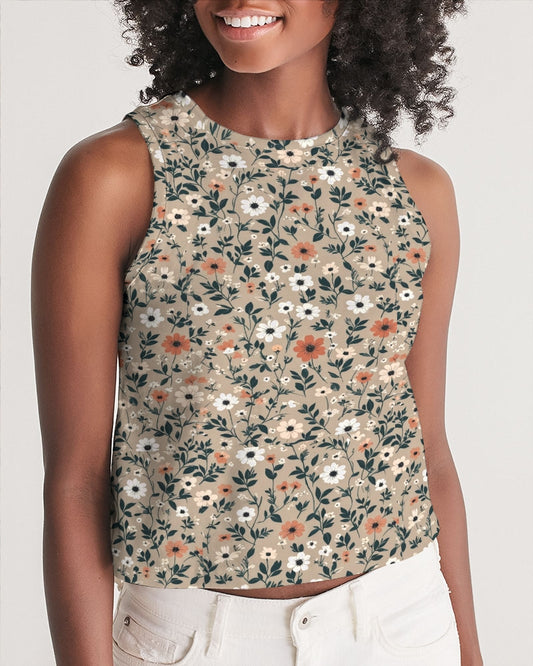 Busy and pretty Women's All-Over Print Cropped Tank