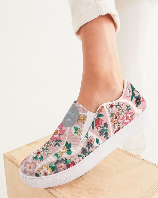 Pink abstract Pretty Sisters Women's Slip-On Canvas Shoe