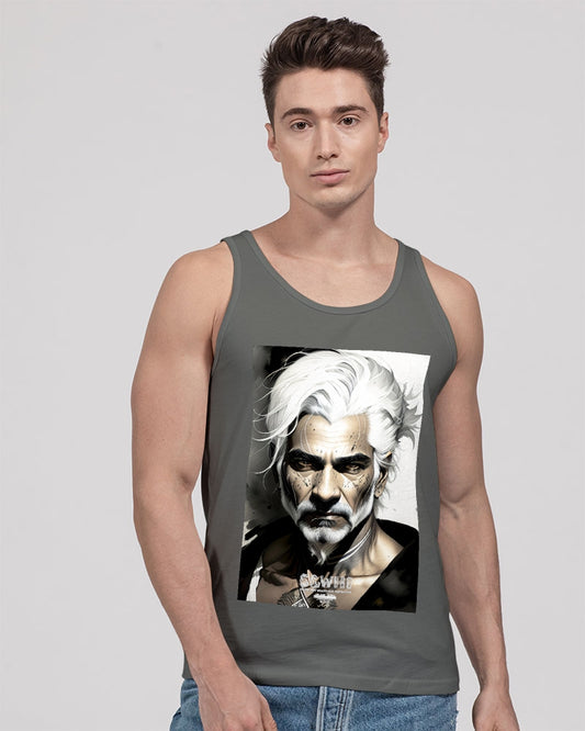 Handsome Silver grey Indian ink Portrait Unisex Jersey Tank | Bella + Canvas