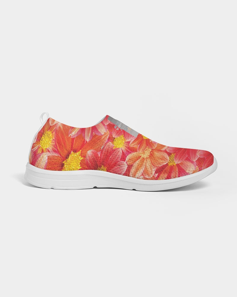 Beautiful blood orange flower design Women's Slip-On Flyknit Shoe