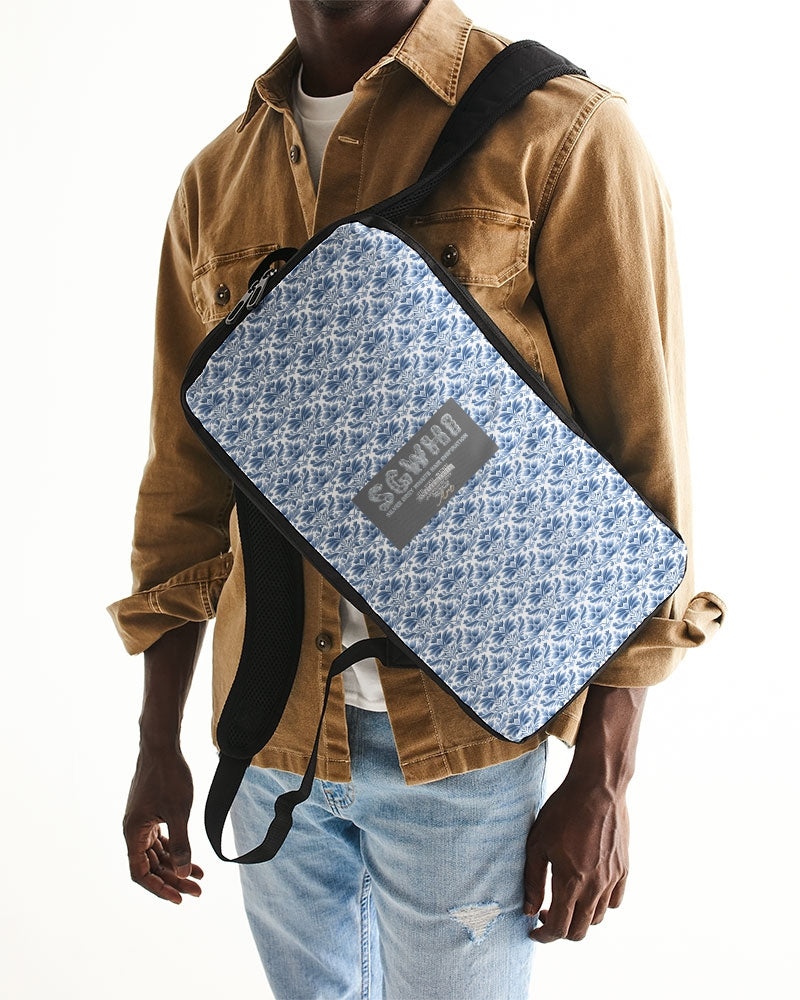 light blue Royal patten  Slim Tech Backpack