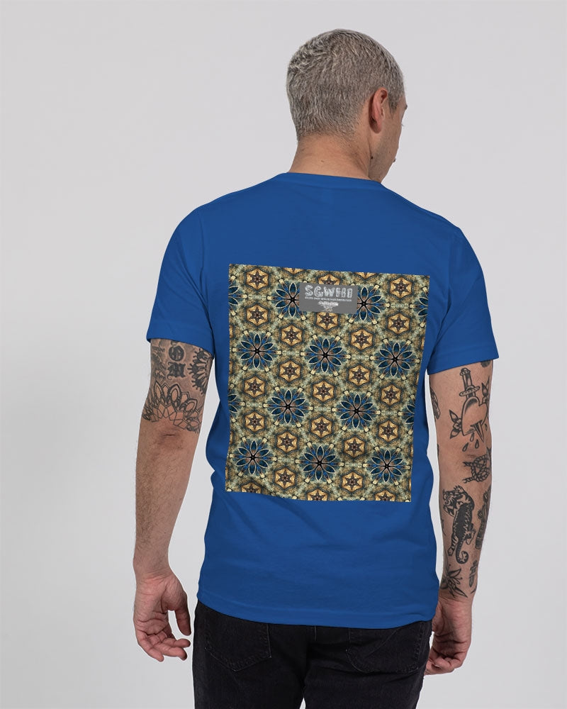 Green & Dark Blue almost star pattern. Unisex Jersey V-Neck Tee | Bella + Canvas