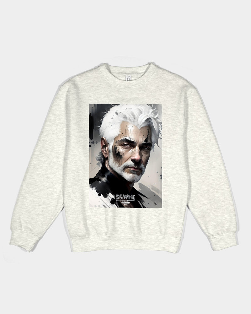 White silver grey fox King Unisex Premium Crewneck Sweatshirt | Lane Seven