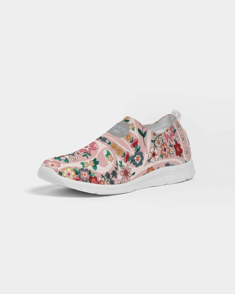 Pink abstract Pretty Sisters Women's Slip-On Flyknit Shoe