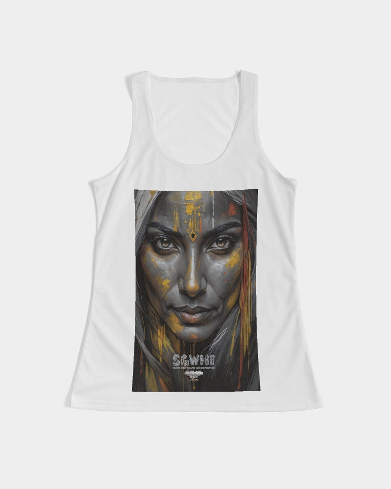 South Asian silver grey white hair sisters portrait [3] Women's All-Over Print Tank