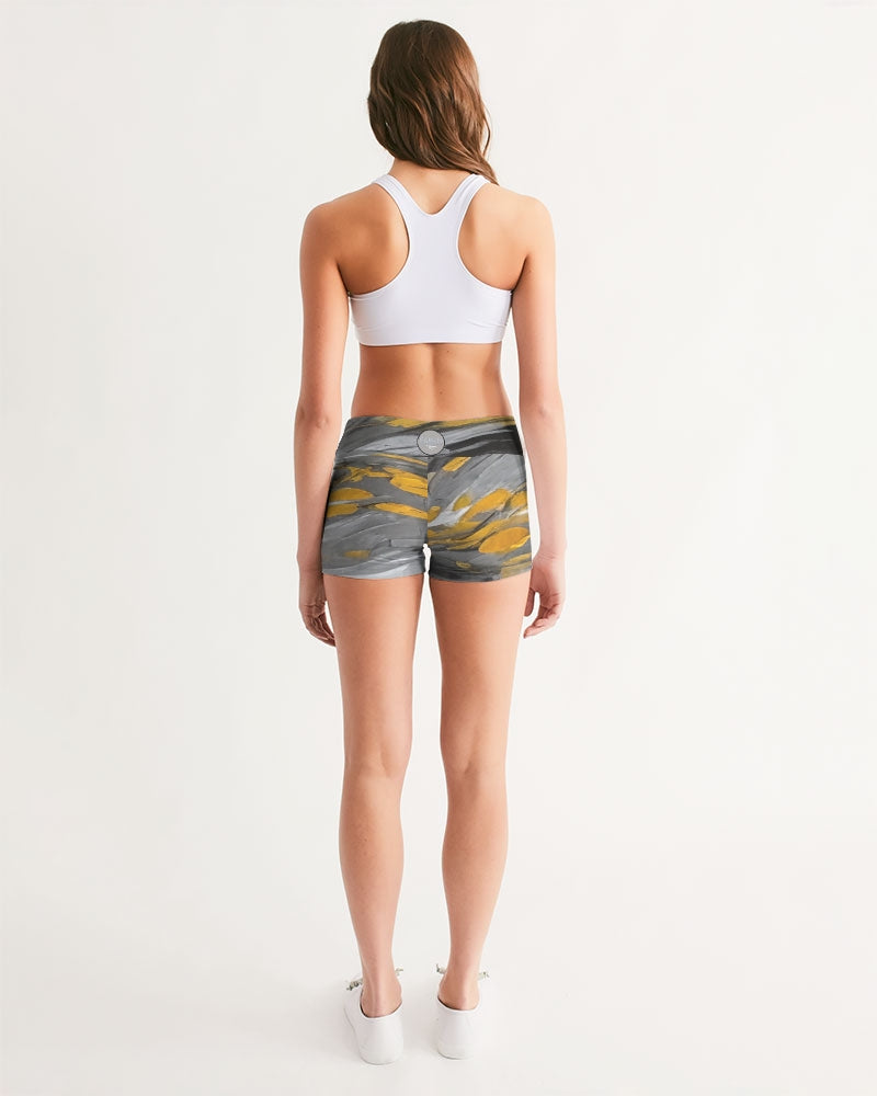 Black Sister Collection [Part 1 ] Women's All-Over Print Mid-Rise Yoga Shorts