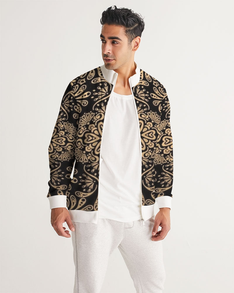 Man of Elegance Men's All-Over Print Track Jacket