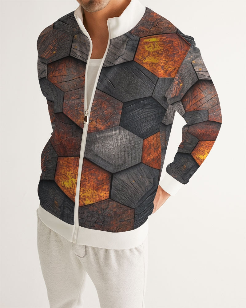 Cool stone hexagon patten 3D Men's All-Over Print Track Jacket