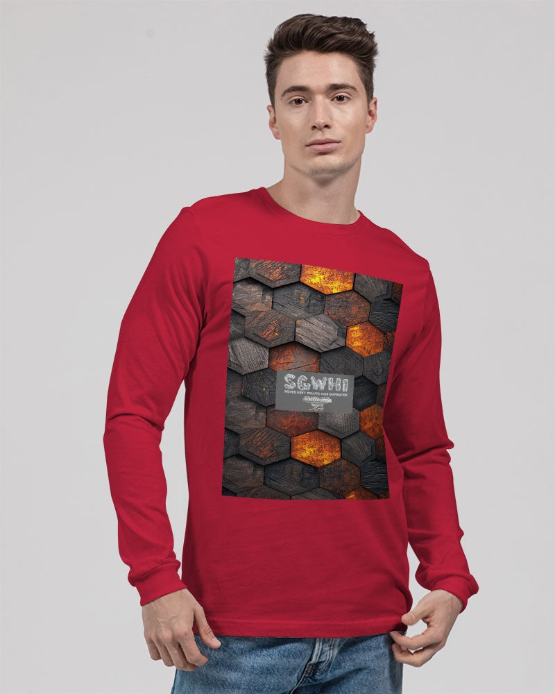 Cool stone hexagon patten 3D Unisex Jersey Long Sleeve Tee | Bella + Canvas