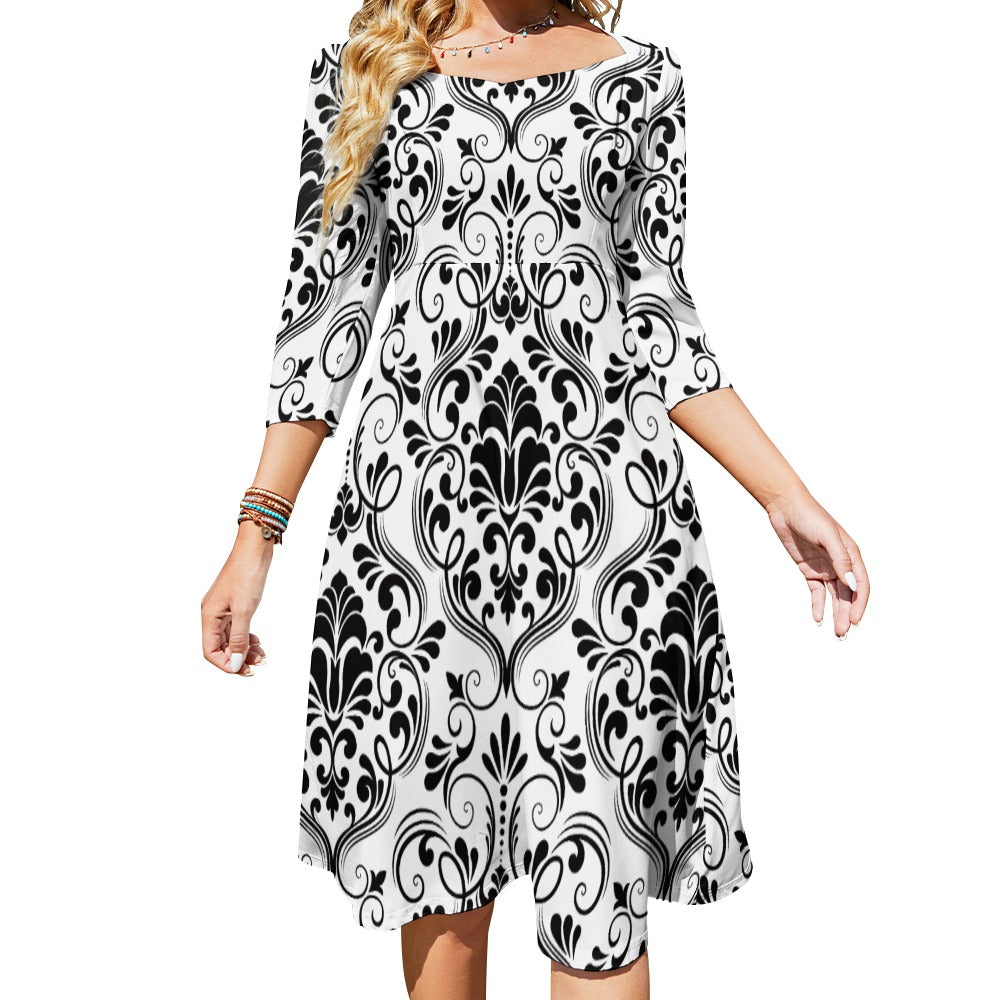 Sweetheart Knot Flare Dress