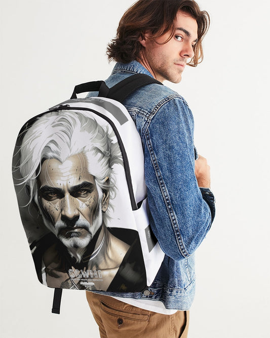 Handsome Silver grey Indian ink Portrait Large Backpack