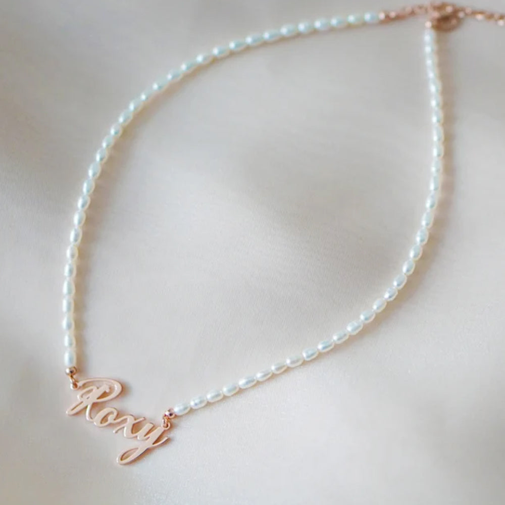 Silverfox Custom Name Pearl Necklace