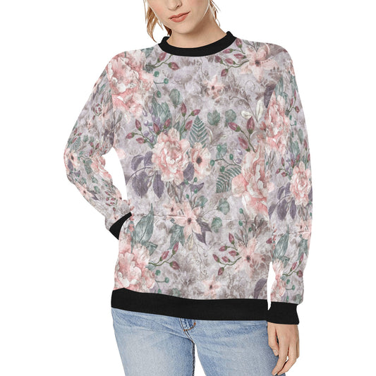 Women's Rib Cuff Crew Neck Sweatshirt (H34)