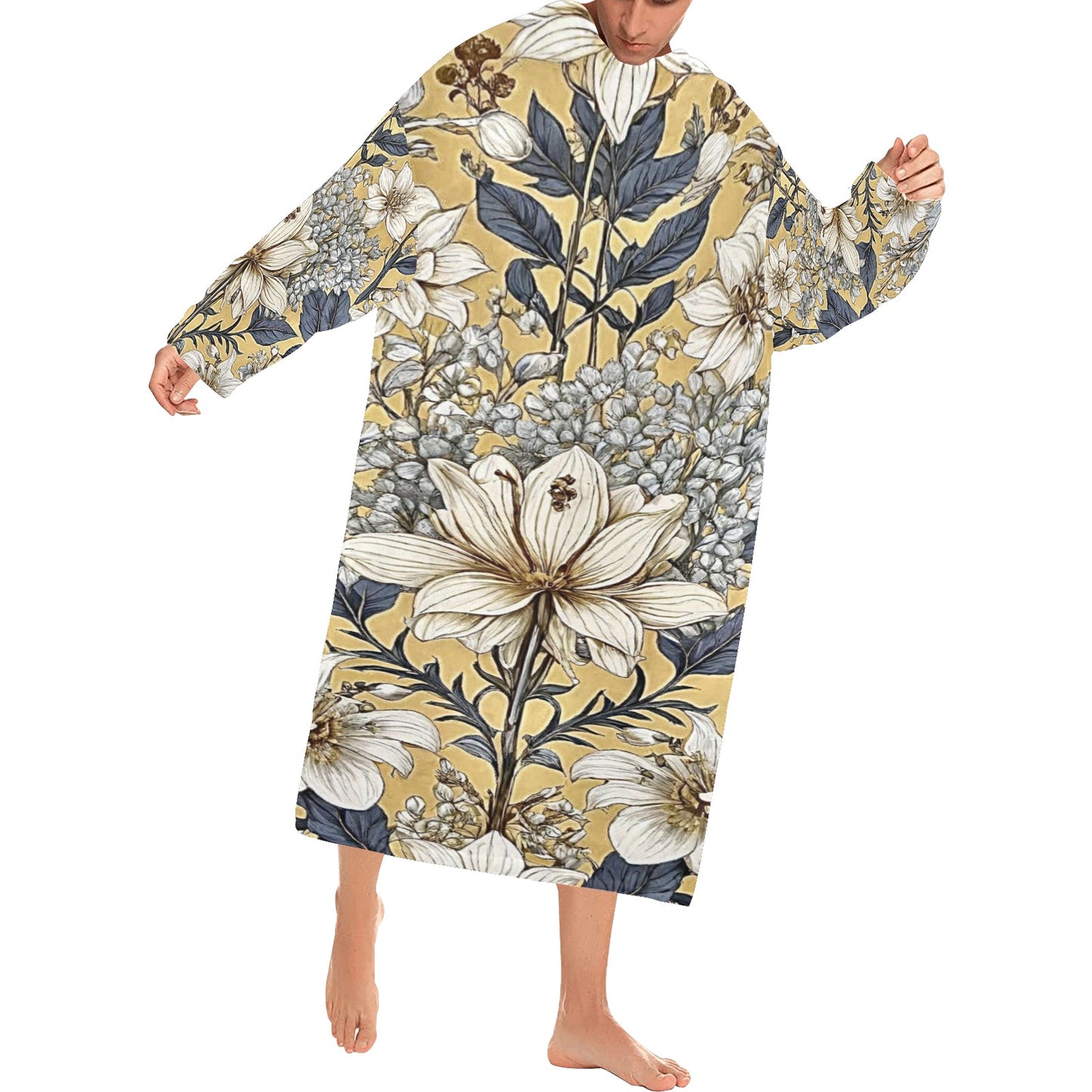 Blanket Robe with Sleeves for Adults