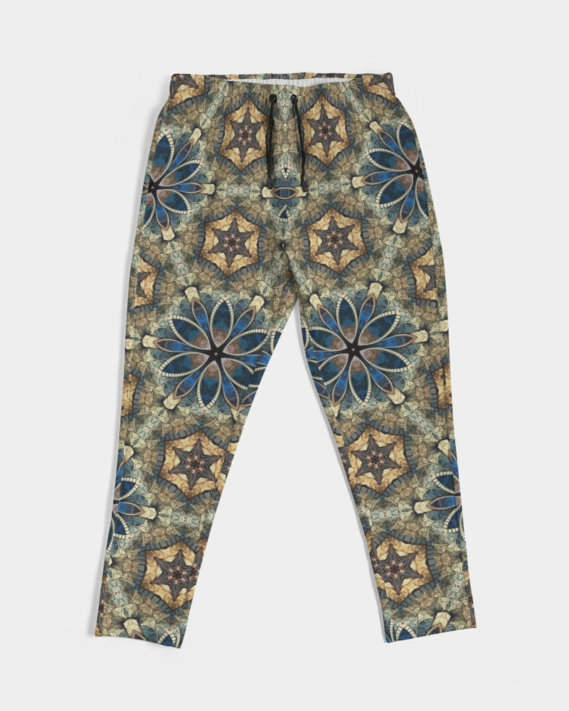 Green & Dark Blue almost star pattern. Men's All-Over Print Joggers