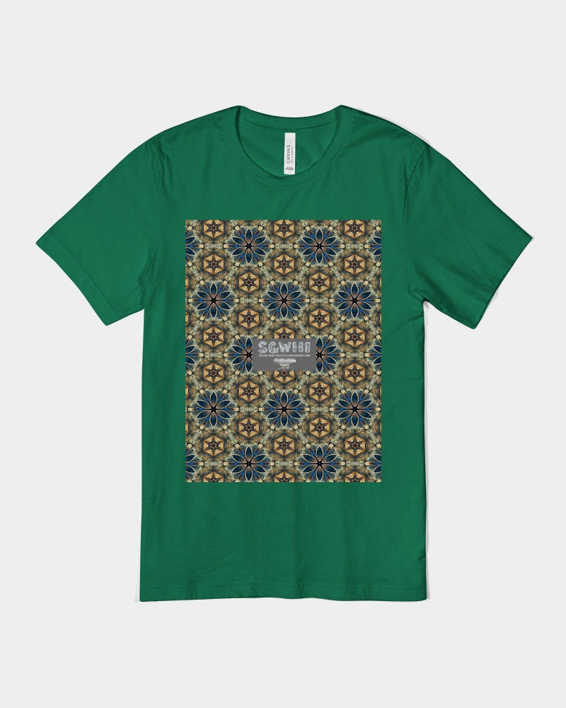 Green & Dark Blue almost star pattern. Unisex Jersey Tee | Bella + Canvas