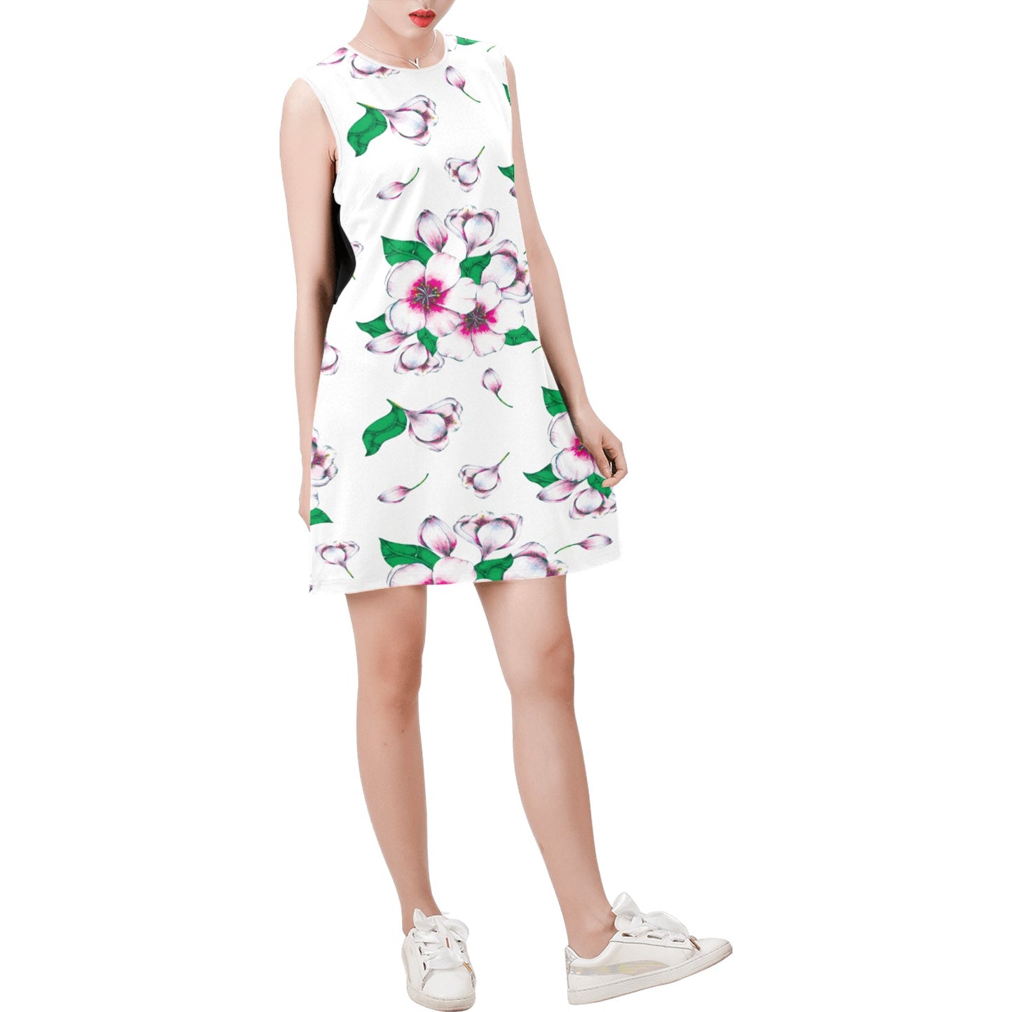 Sleeveless Round Neck Shift Dress (Model D51)