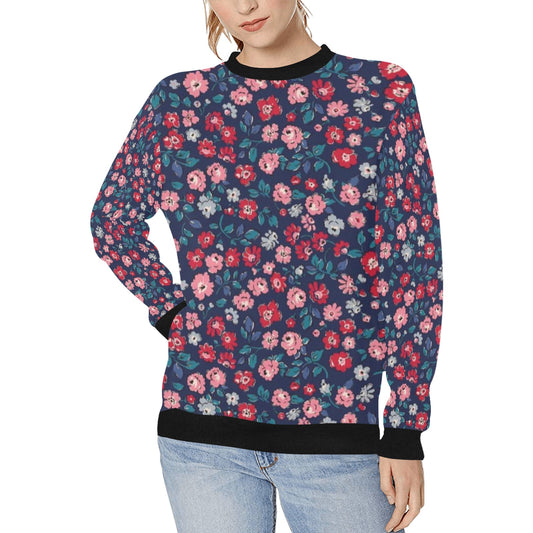 Women's Rib Cuff Crew Neck Sweatshirt (H34)