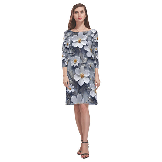 Women's Loose Round Neck Dress (Model D22)