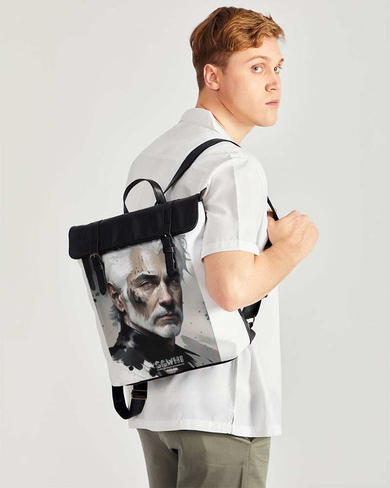 White silver grey fox King Casual Flap Backpack