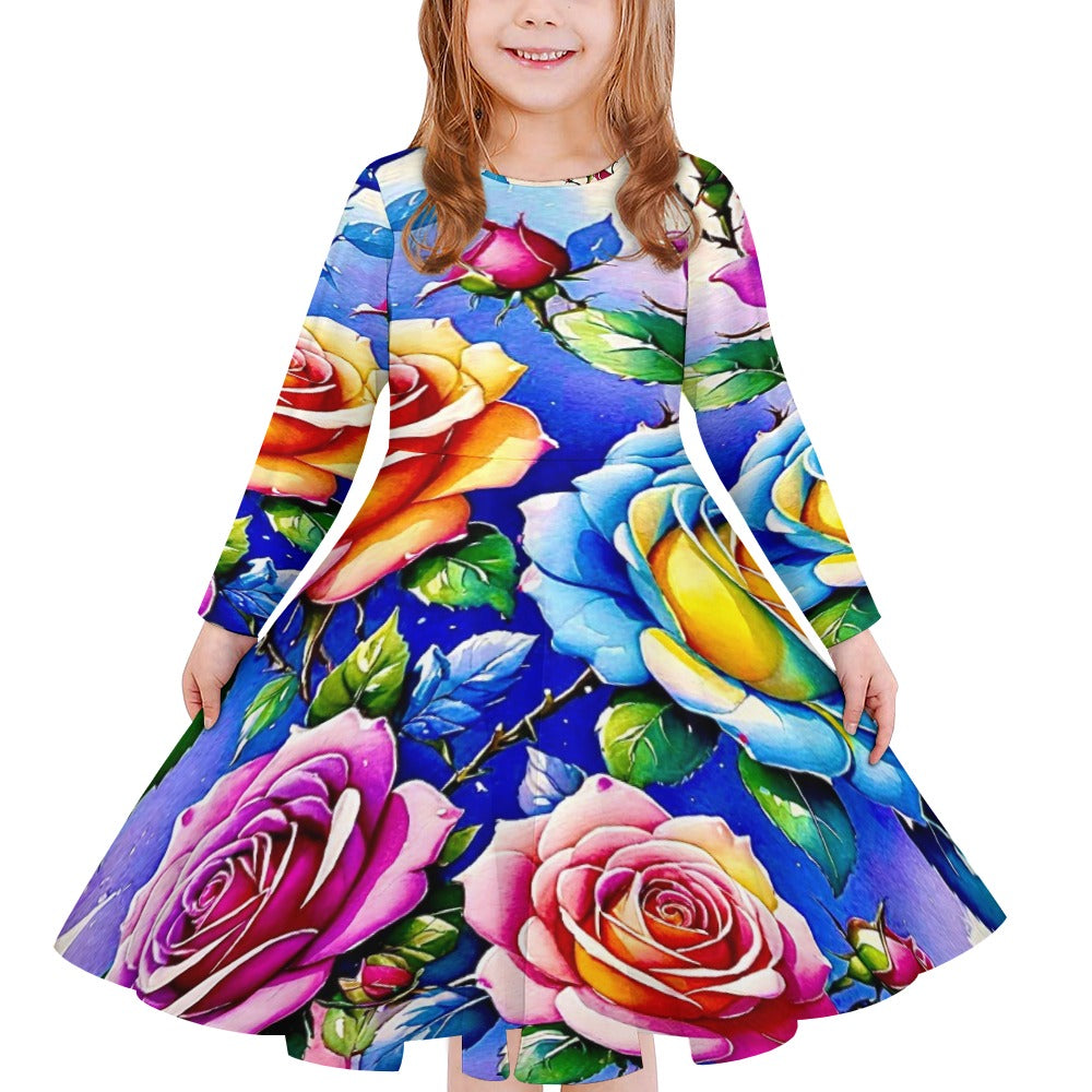 Girls' long sleeve dress