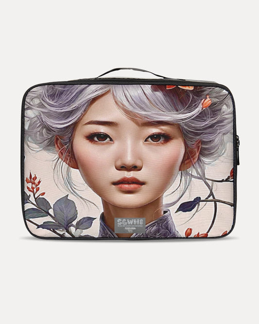 Beautiful Asian woman grey hair blossom Jetsetter Travel Case