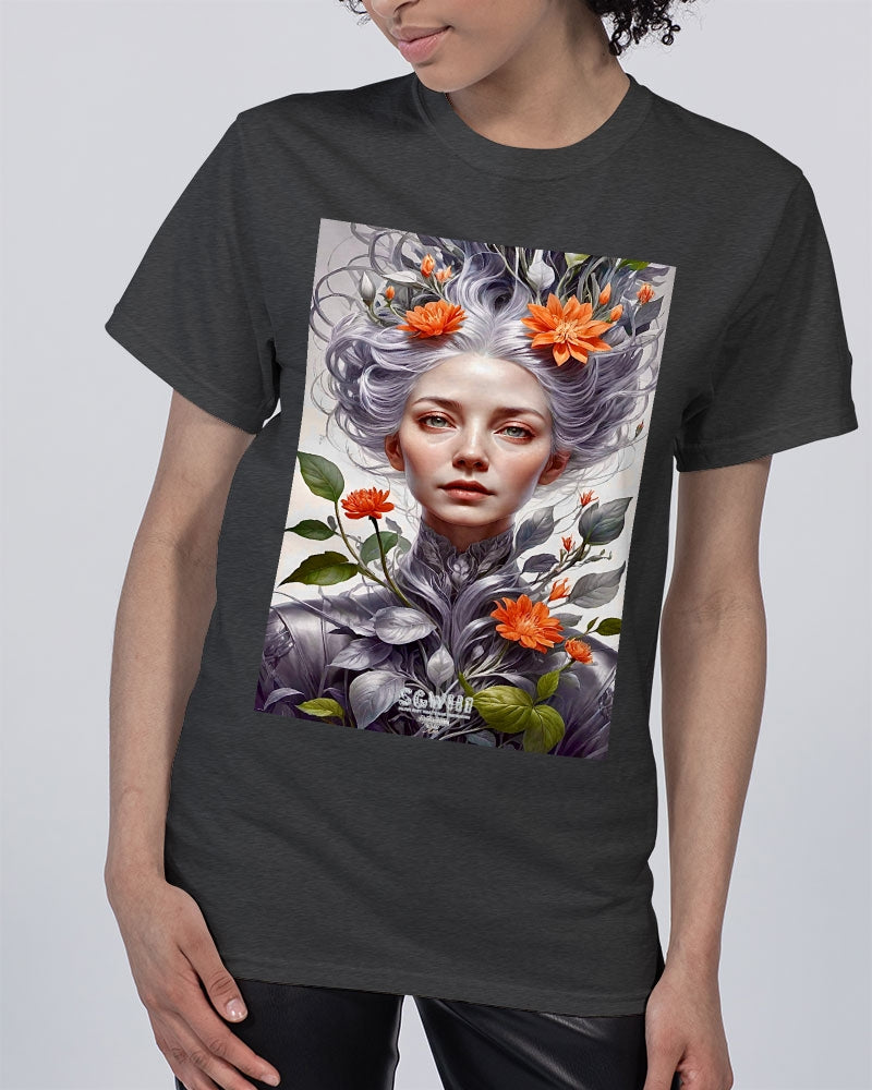 Beautiful white sister grey hair blossom Unisex Tee | Champion