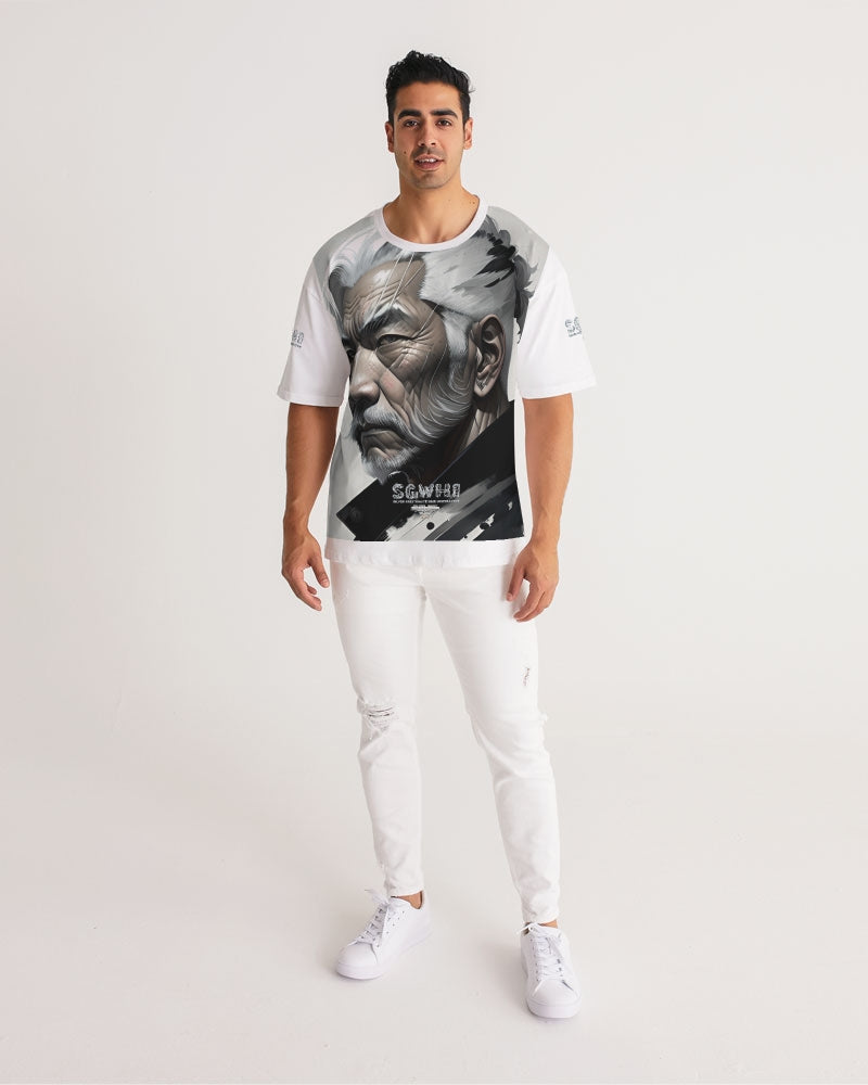 Handsome Asian brother pink painted portrait Men's All-Over Print Premium Heavyweight Tee