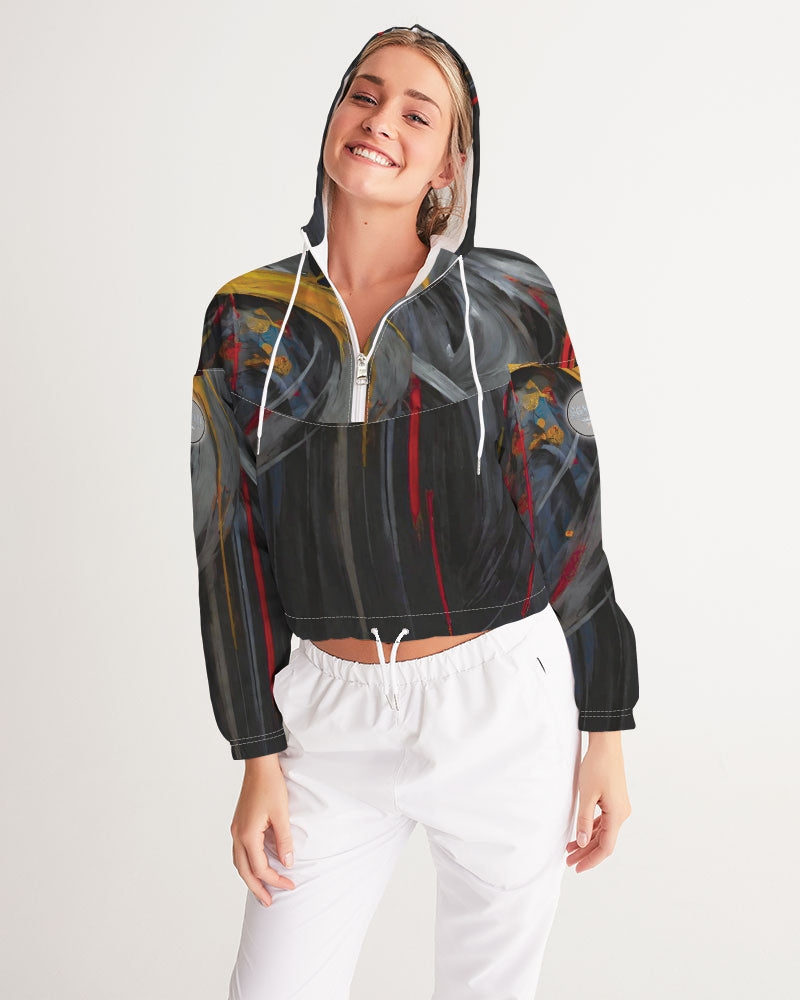 Asian collection [Part 1] Women's All-Over Print Cropped Windbreaker