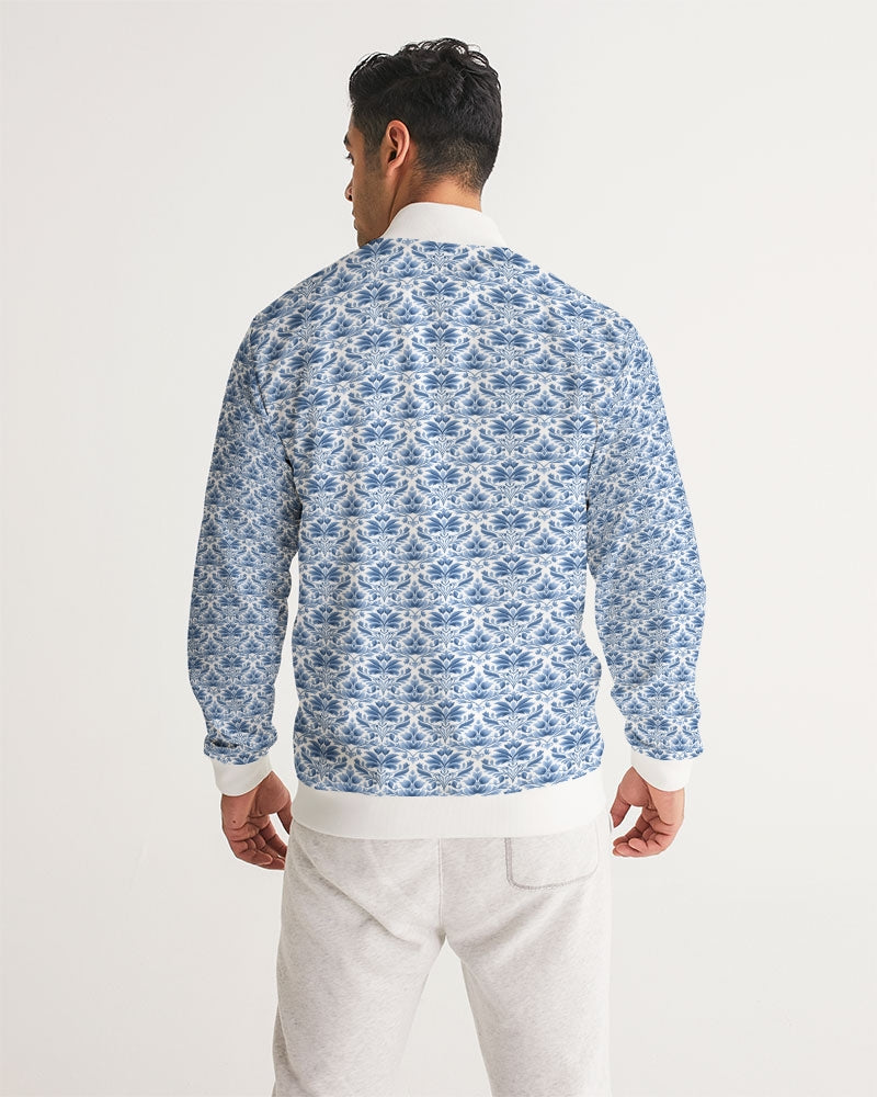 light blue Royal patten  Men's All-Over Print Track Jacket