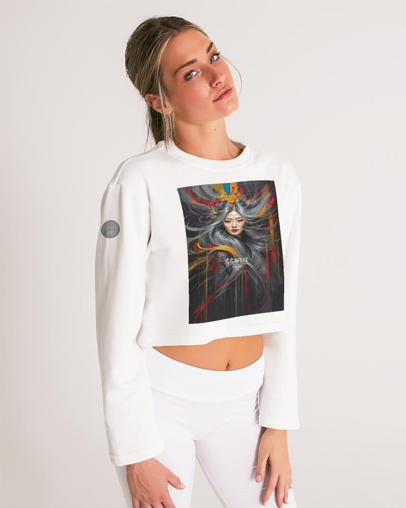 Asian collection [Part 1] Women's All-Over Print Cropped Sweatshirt