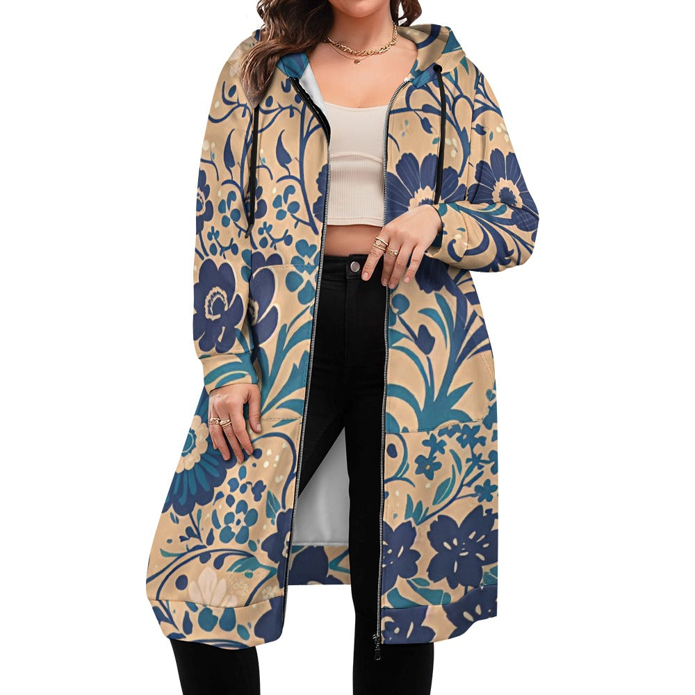 Women's full print long Hoodie