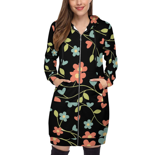 Women's full print long Hoodie