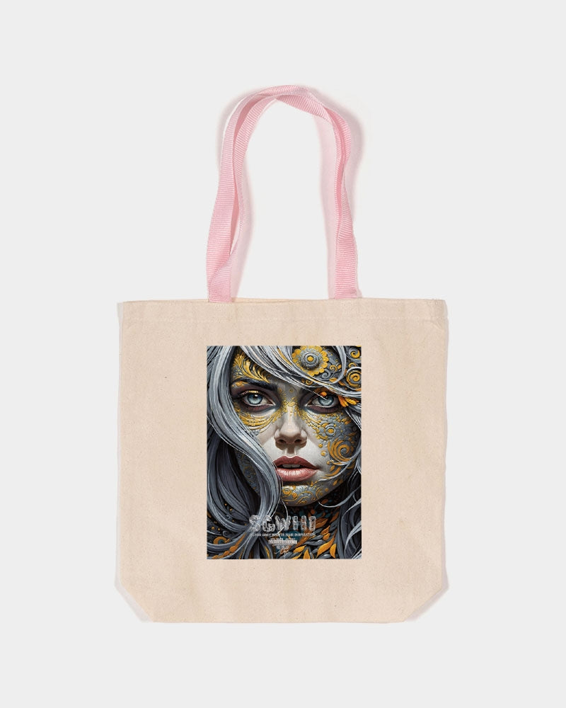 Sweet Silver Yellow Flower Grey Hair sister.[Part three] Canvas Tote with Contrast-Color Handles | Q-Tees