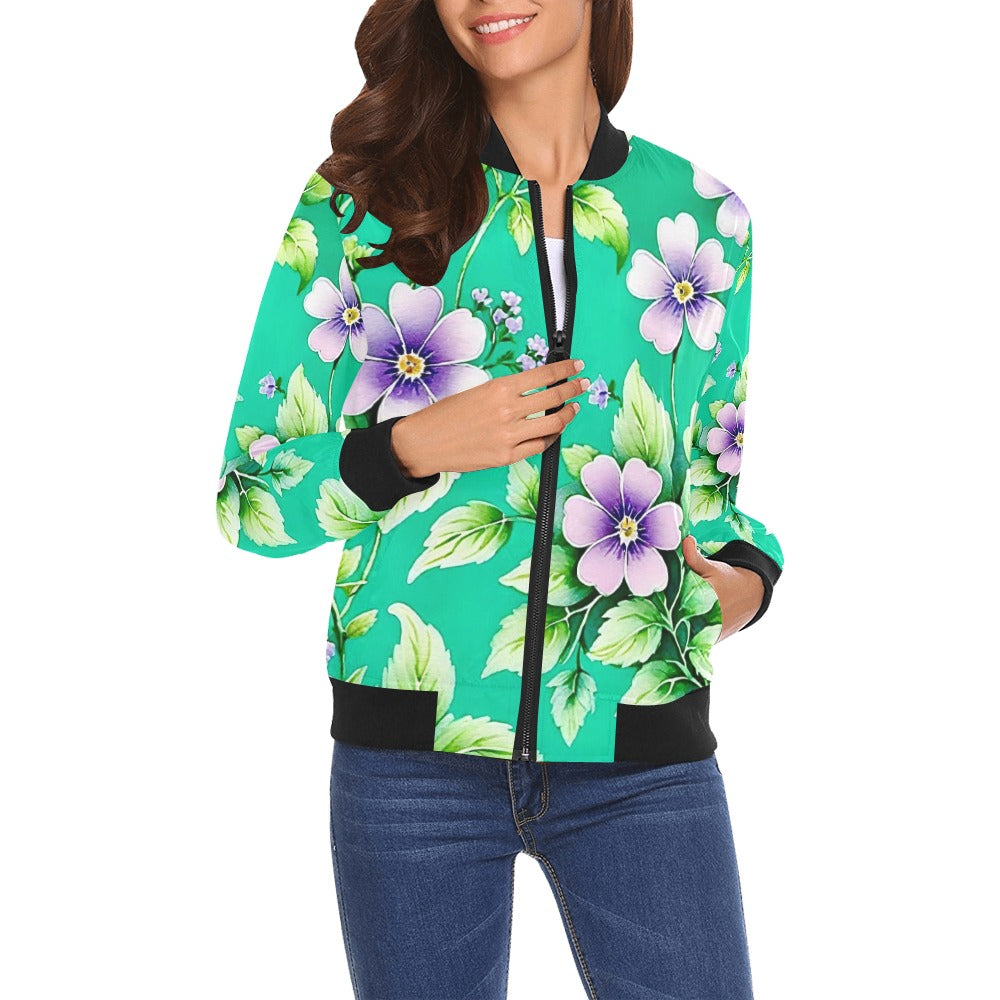 All Over Print Bomber Jacket for Women ( H19)