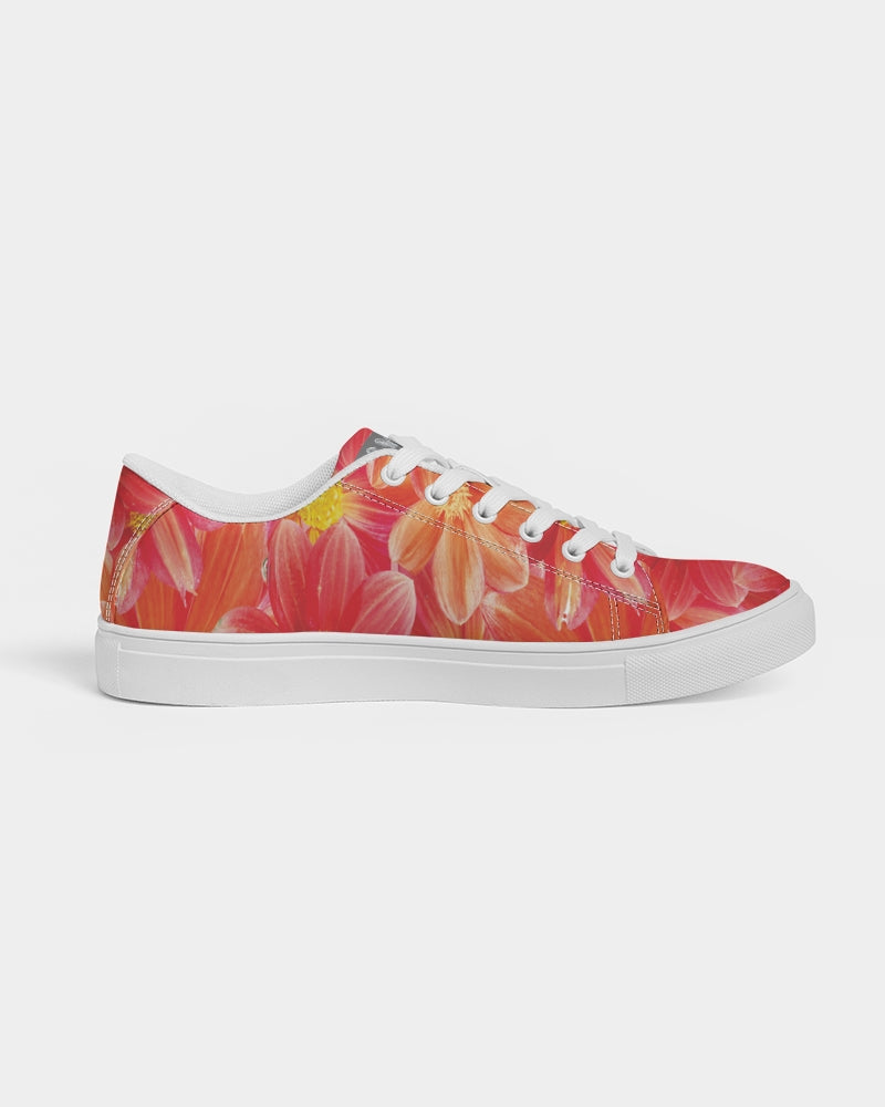 Beautiful blood orange flower design Women's Faux-Leather Sneaker