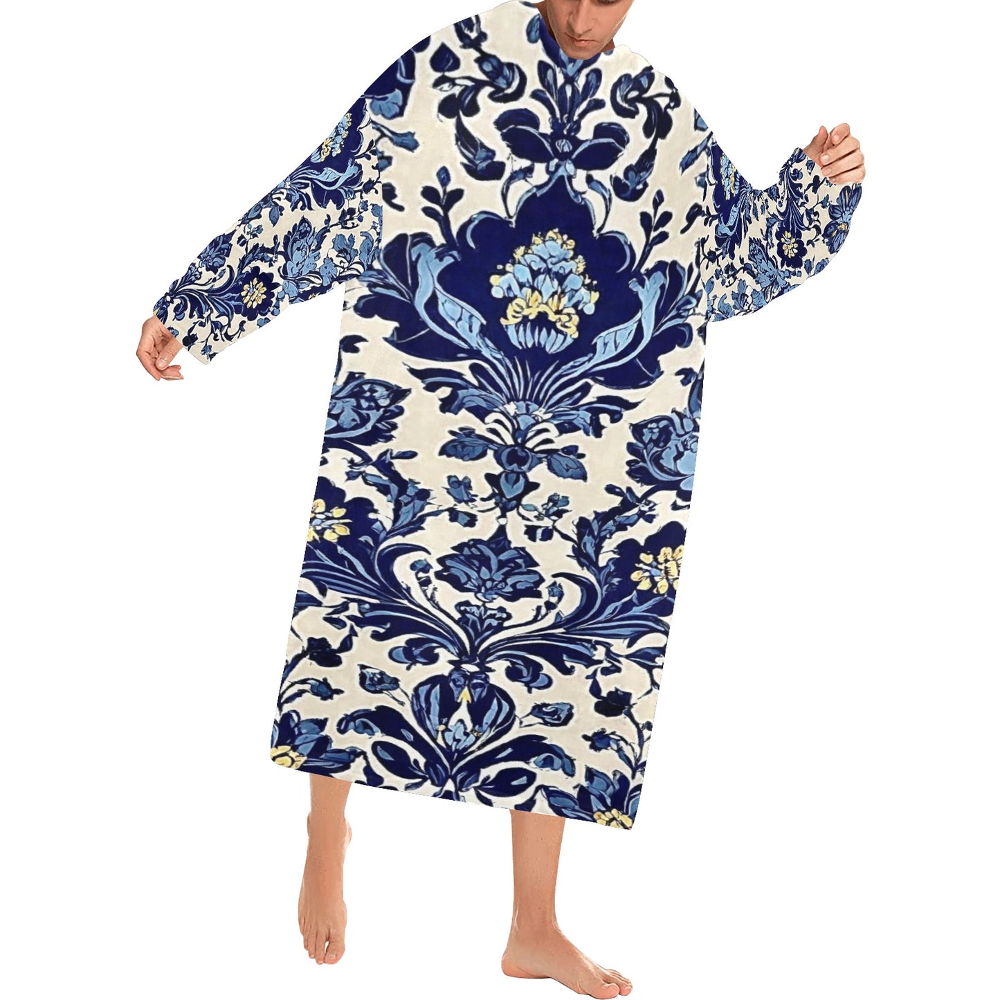 Blanket Robe with Sleeves for Adults