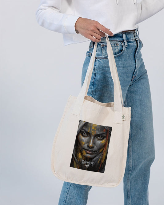 South Asian silver grey white hair sisters portrait [3] Organic Cotton Canvas Market Tote | Econscious