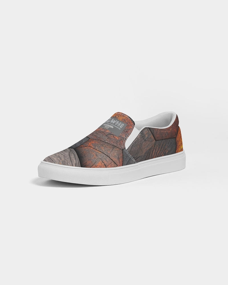 Cool stone hexagon patten 3D Men's Slip-On Canvas Shoe