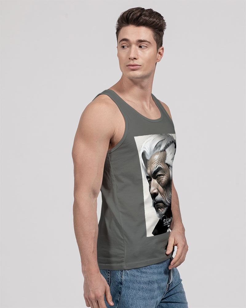 Handsome Asian brother pink painted portrait Unisex Jersey Tank | Bella + Canvas