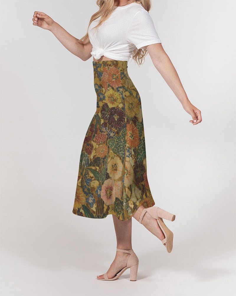 Autumn play Women's All-Over Print A-Line Midi Skirt