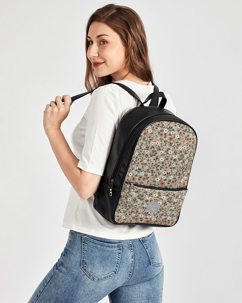 Busy and pretty Classic Faux Leather Backpack