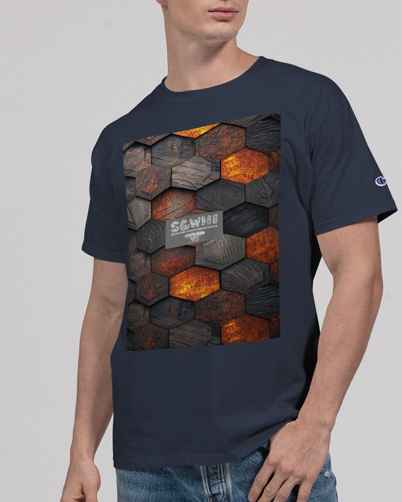 Cool stone hexagon patten 3D Unisex Tee | Champion