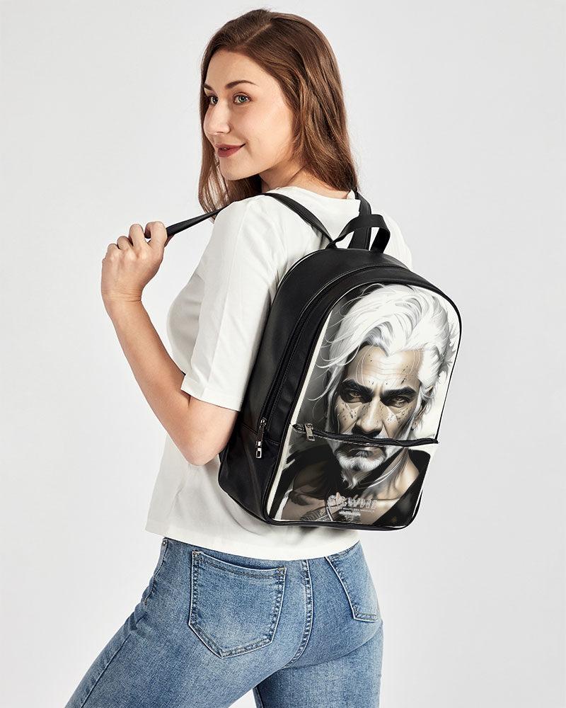 Handsome Silver grey Indian ink Portrait Classic Faux Leather Backpack