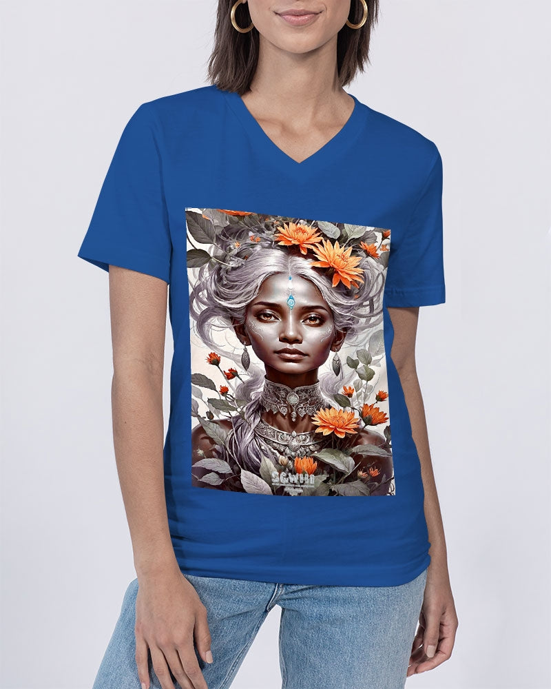 Blossom Indian Grey sister Unisex Jersey V-Neck Tee | Bella + Canvas