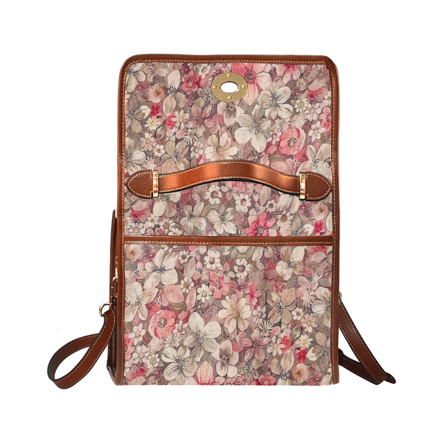 Waterproof Canvas Bag-Brown (All Over Print) (1641)