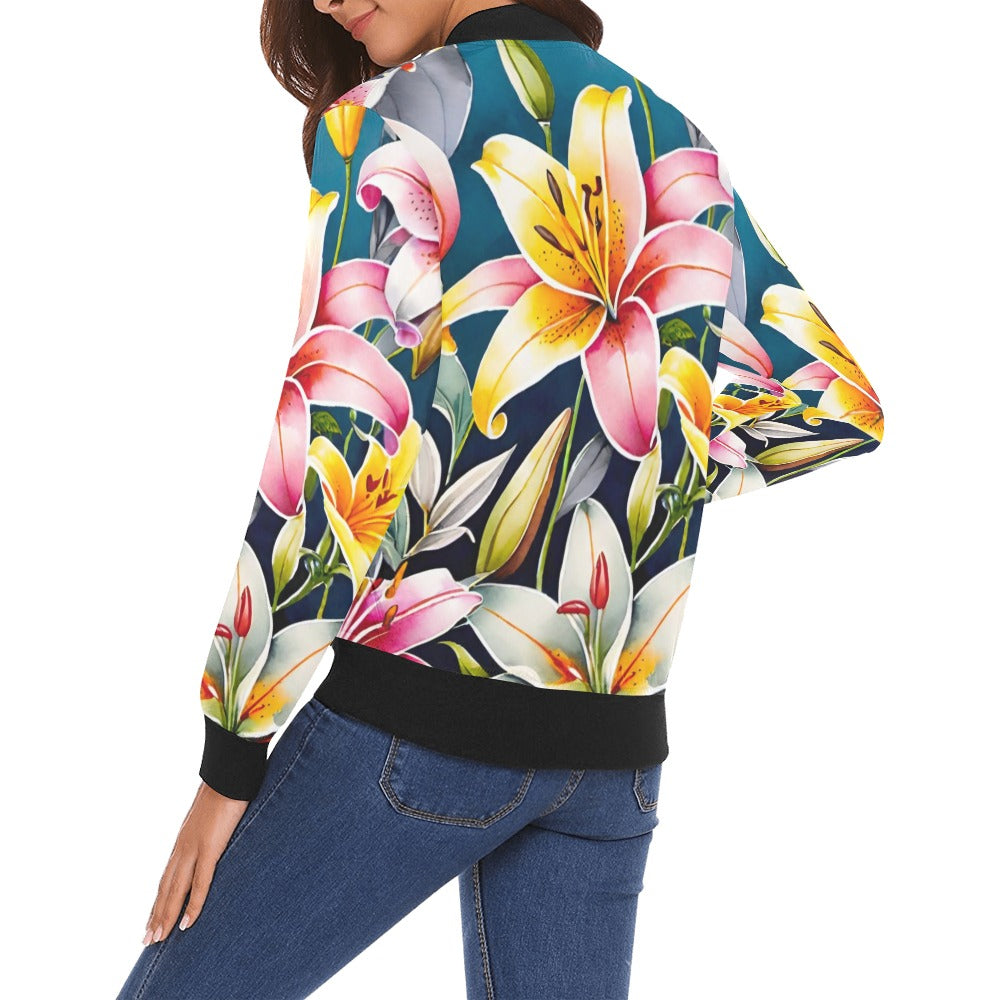 All Over Print Bomber Jacket for Women ( H19)